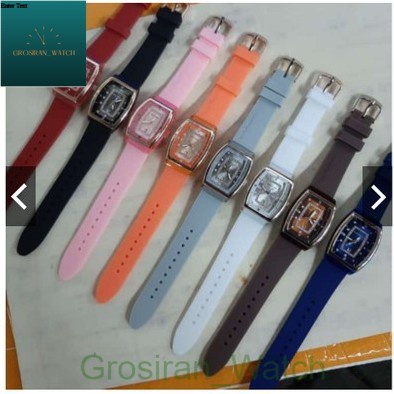 Jam Tangan Wanita Korea Fashion Oval Strap Rubber HP-66 Tanggal Aktif [G_W]