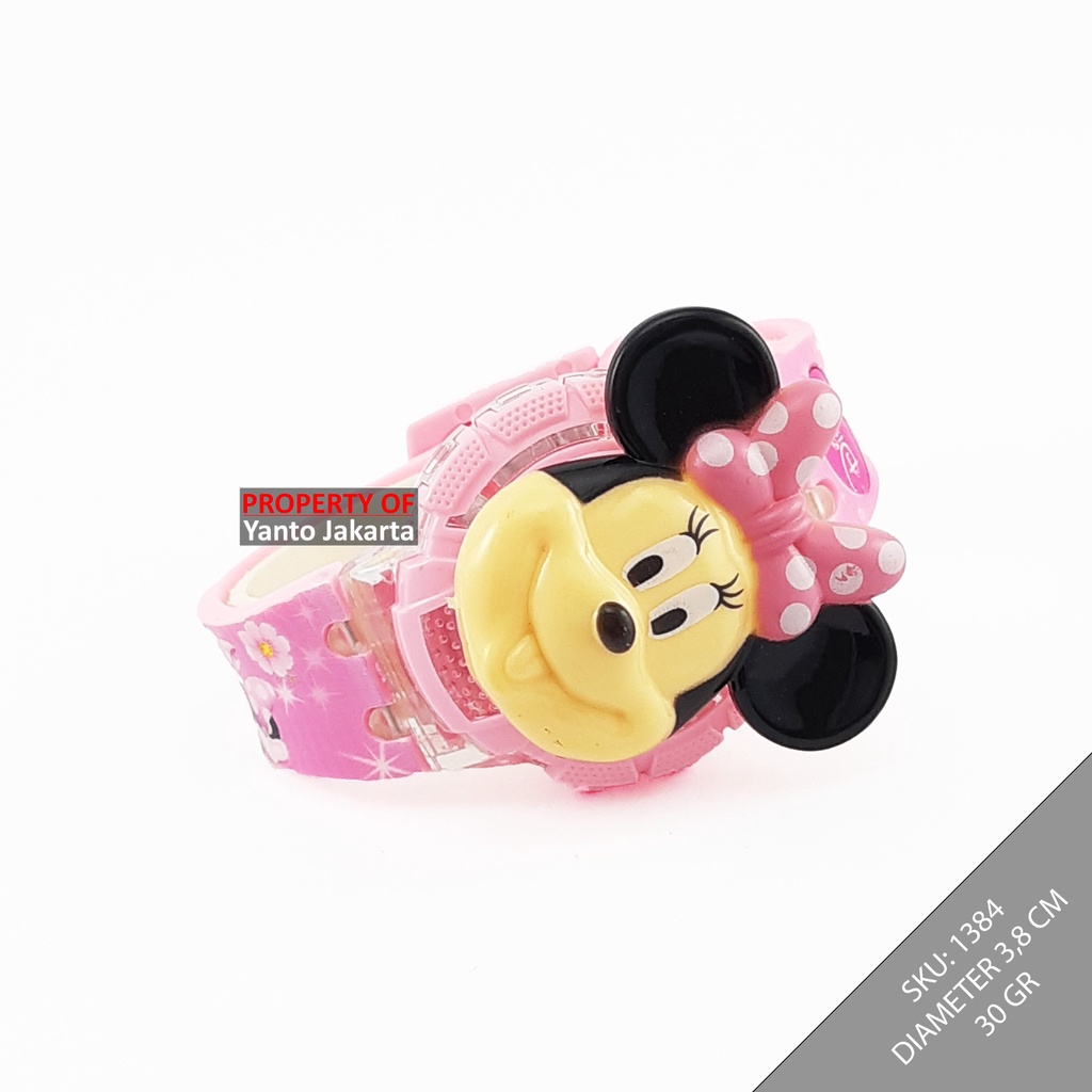 JAM TANGAN MUSIK KARAKTER MINNIE MICKEY MOUSE JT1384 ANAK GROSIR MURAH