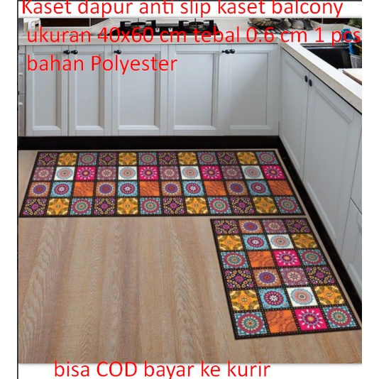 Kaset dapur anti slip kaset balcony ukuran 40x60 cm tebal 0.6 cm 1 pcs bahan Polyester