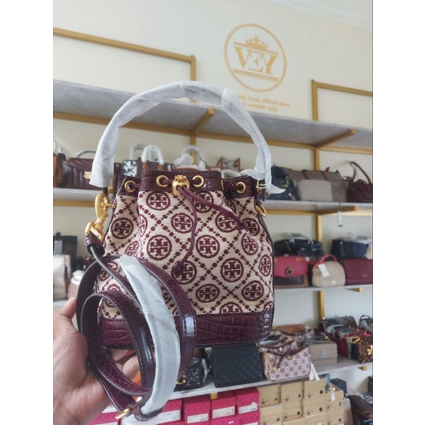 T Monogram chenille bucket bag