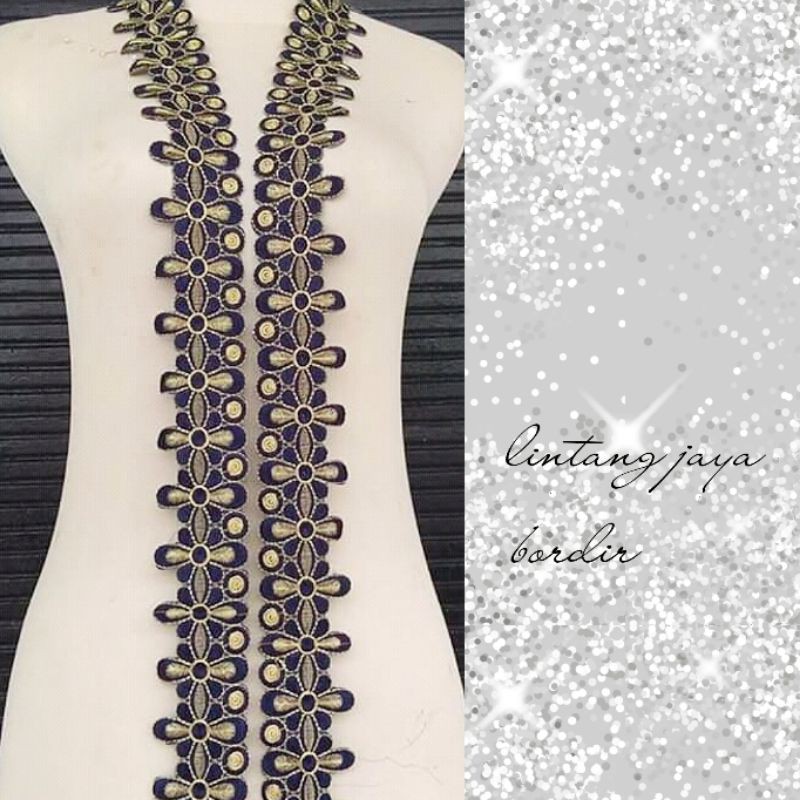 renda bordir bunga meteran aplikasi