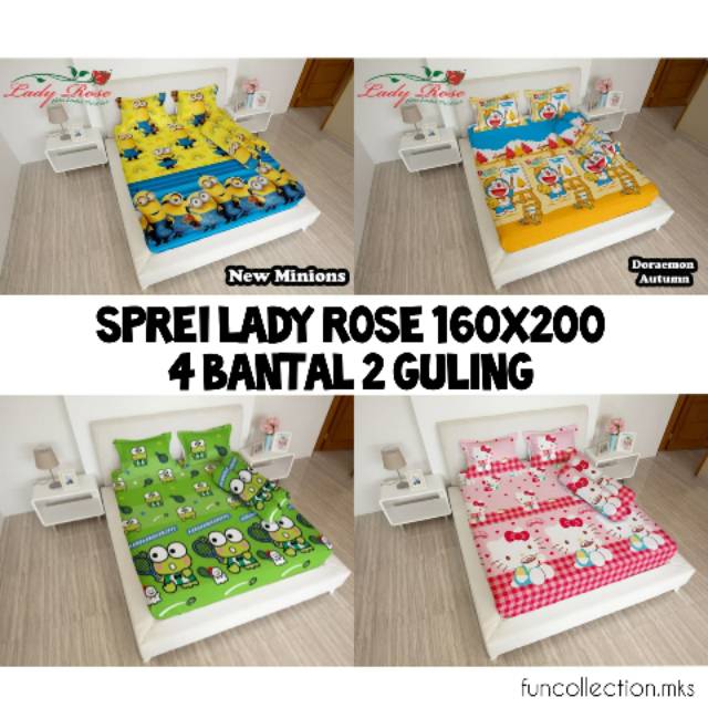 Lady Rose Sprei 160x200 B4 Motif Boneka - Sp Lady Rose Queen B4 - Sp 160