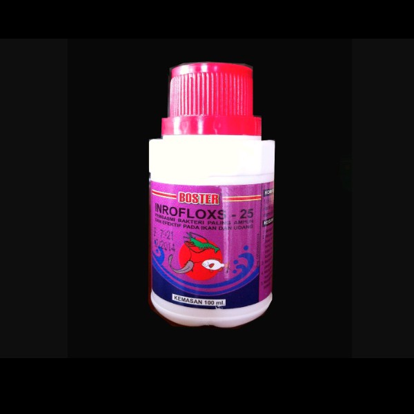 Boster Inrofloxs 25 100ml Inroflox Obat Anti Bakteri Ikan Kolam Tambak