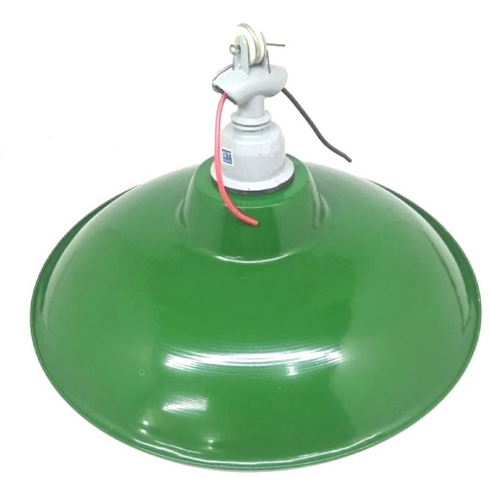 Fitting Gantung Industri E27 + Kap Lampu Gantung Hijau WD