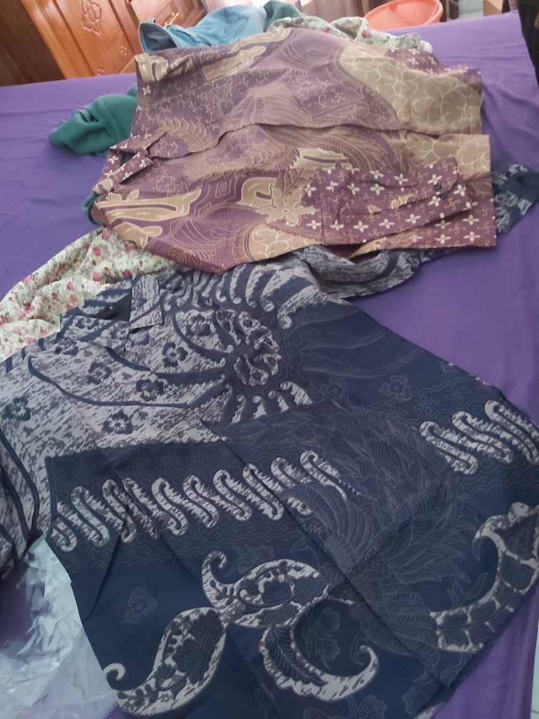 Peksi Truntum Kencono Ungu Lilac Batik Pria Lengan Panjang Modern Batik Lengan Panjang Batik Solo