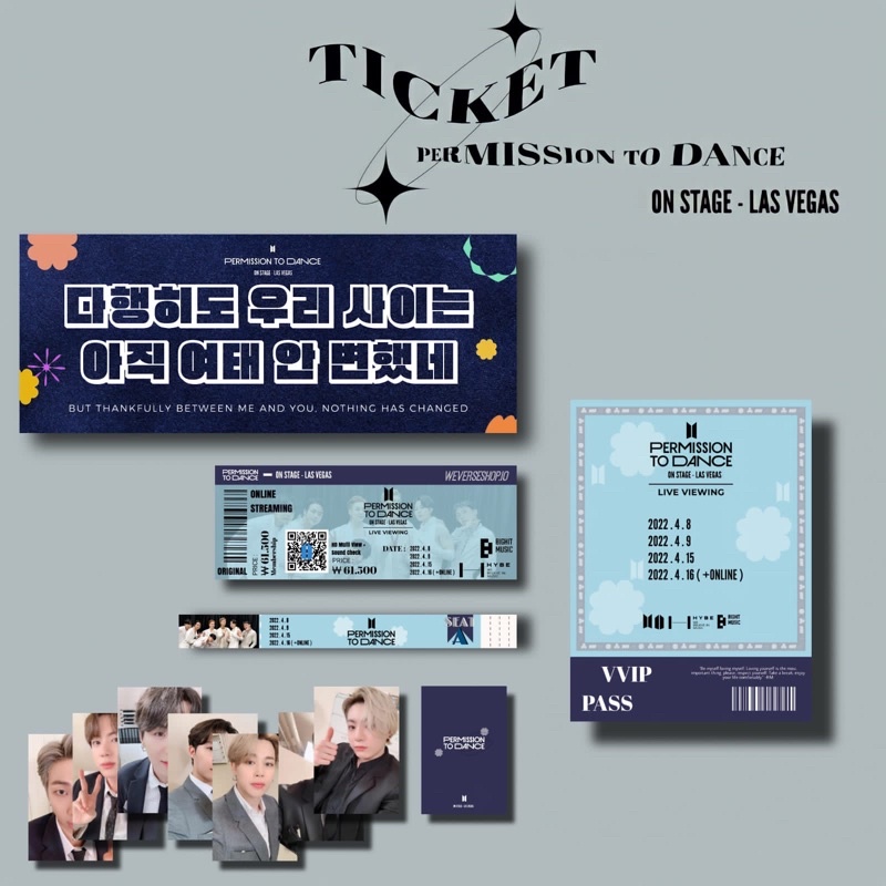 FANKIT BTS TICKET PERMISSION TO DANCE IN LAS VEGAS AND SEOUL 2022