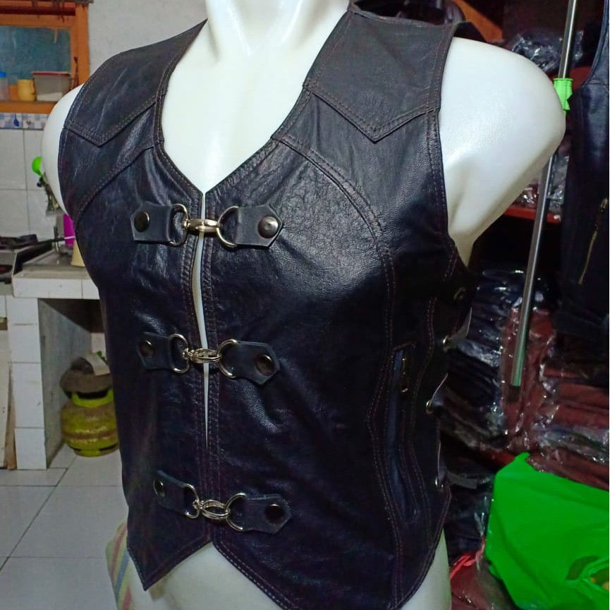 Rompi kulit asli pria /rompi kulit bikers /rompi kulit touring asli garut