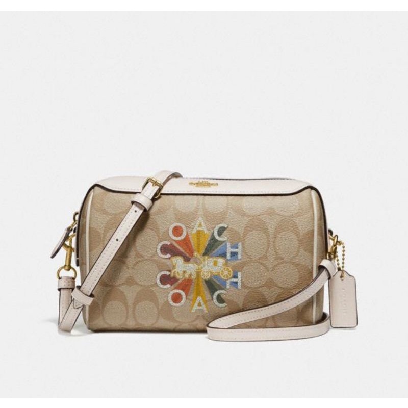 Coach Bennett Crossbody In Signature Canvas With Coach Radial Rainbow(F76628)