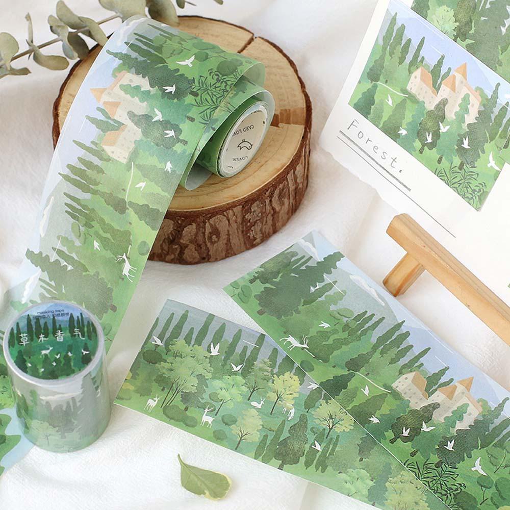 Lanfy Tapes Stiker Forest Fantastic Scrapbooking tape tape Kaset Dekoratif Tangan Akun tape