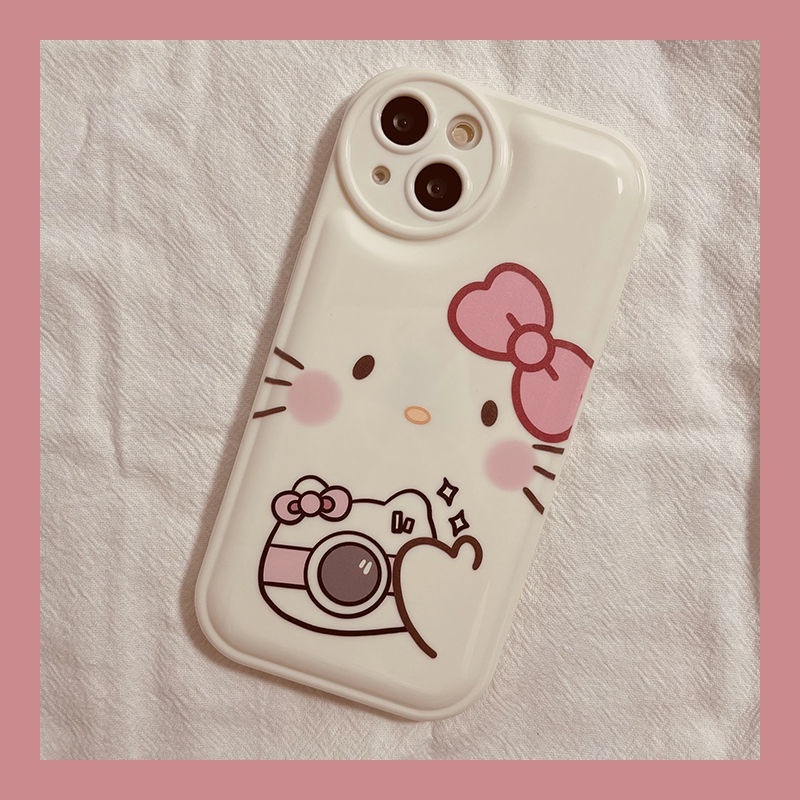 Soft Case Motif Kartun Hello Kitty Warna Pink Untuk iPhone 12 13 11 Pro Max X Xs Max Xr ihyh