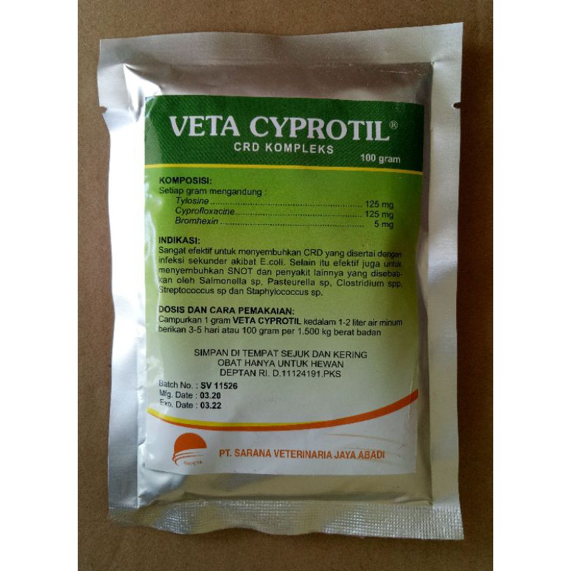 Veta cyprotil | obat ayam pilek ngorok