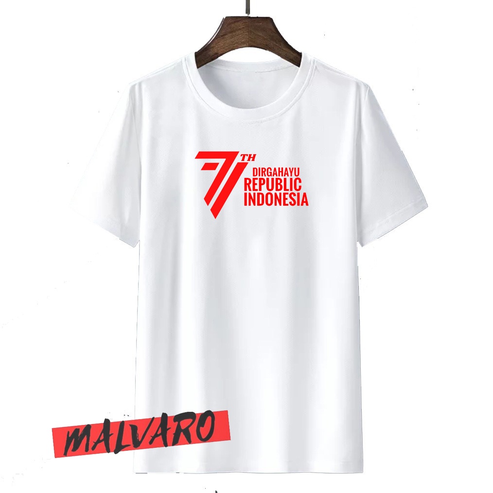 MALVARO-BAJU HUT RI / BAJU DIRGAHAYU INDONESIA 77 / KAOS KEMERDEKAAN / KAOS  AGUSTUSAN