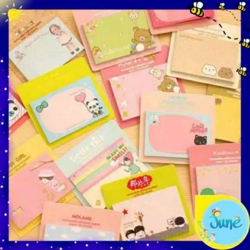 

STICKY NOTES MOTIF CARTOON LUCU