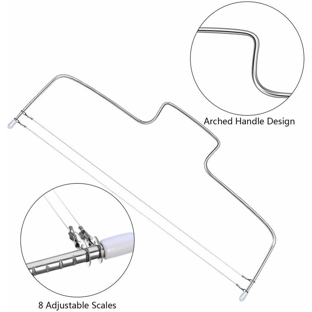 Pemotong Kue Adjustable Wire Cake Cutter Slicer / Pemotong Kue Slicer Cake bolu / Pastry Slicer Stainless Steel Adjustable Double Line Cake Cutter / Pastry Slicer Stainless Steel Adjustable Double Line Cake Cutter / Pastry Slicer Stainless Steel Adjust