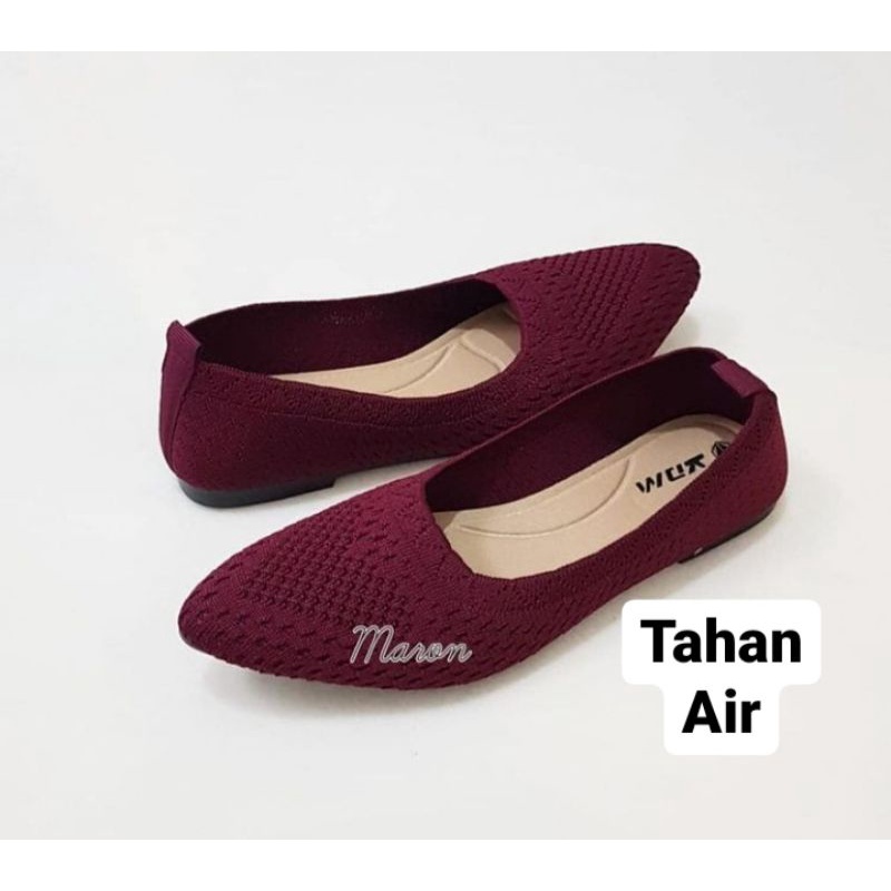 ADELIA Sepatu 36-41 Wanita Flatshoes Rajut Impor LC13 - CLARENZO