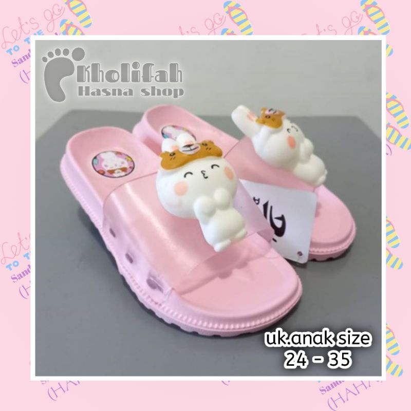 sandal anak slop boneka kelinci perempuan 361d/c Dulux