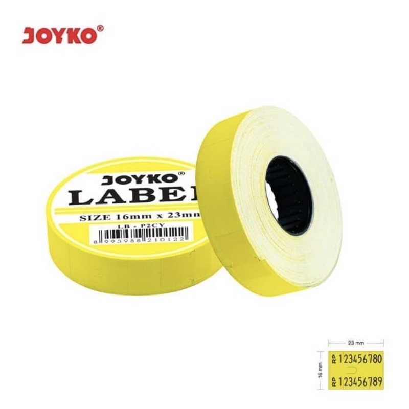 ( Ecer 1 Pc ) JOYKO PRICE LABEL - TAG STICKER LABEL HARGA 1 LINE 2 BARIS WHITE YELLOW - PUTIH / KUNING WHITE