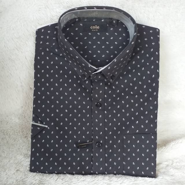 [Brand mall] KEMEJA COLE SLIMFIT LENGAN PENDEK MOTIF