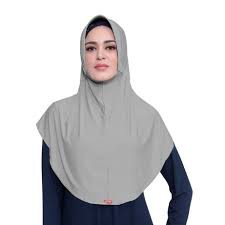 ZOYA HIJAB JILBAB INSTAN BERGO HUSNA CASUAL ZOYA ORI READY-ABU TUA 02