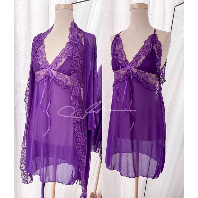 Vanesha Margaretta - 2106# Set Lingerie Tulle Import Halus Lembut