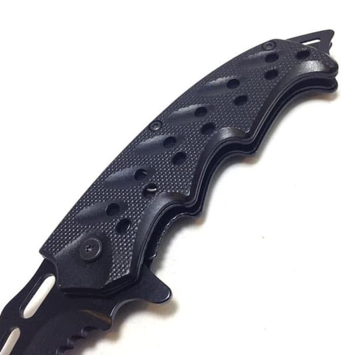 Super Sale! PISAU LIPAT KERAMBIT ZH001 P896 BLACK FOLDING KNIFE SURVIVAL