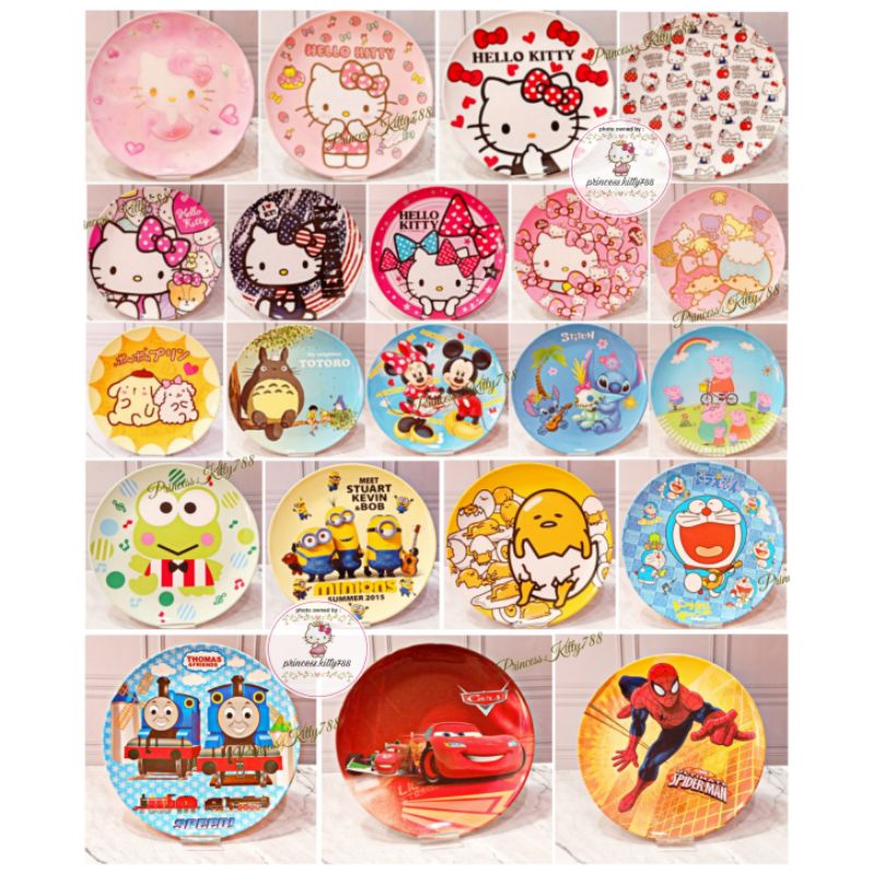 PIRING MELAMIN CEPER KECIL 20,3CM UTK LAUK/ PIRING KUE / PIRING KECIL LUCU KARAKTER / PIRING ANAK HE