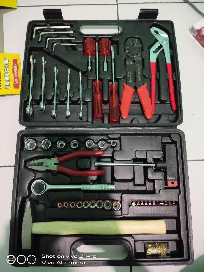 Kunci Shock Set Lengkap Toolkit Set Kenmaster N2 100 Pcs Murah Alat Perkakas Tukang Lengkap (ori)