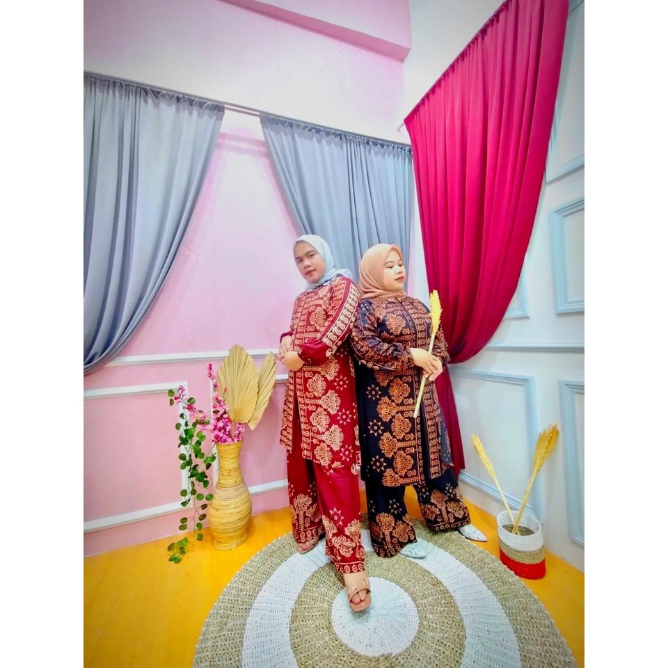 STUDIT ONE SET BUSUI WANITA LONG TUNIK SET RAYON PREMIUM