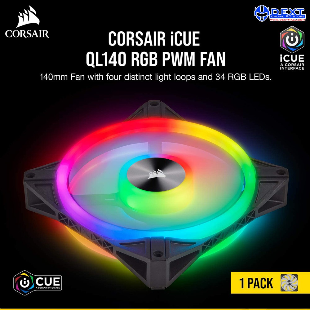 Corsair Icue Ql140 Rgb 140mm Pwm Single Fan Shopee Indonesia Corsair Icue Ql140 Rgb 140mm Pwm Single Fan Shopee Indonesia