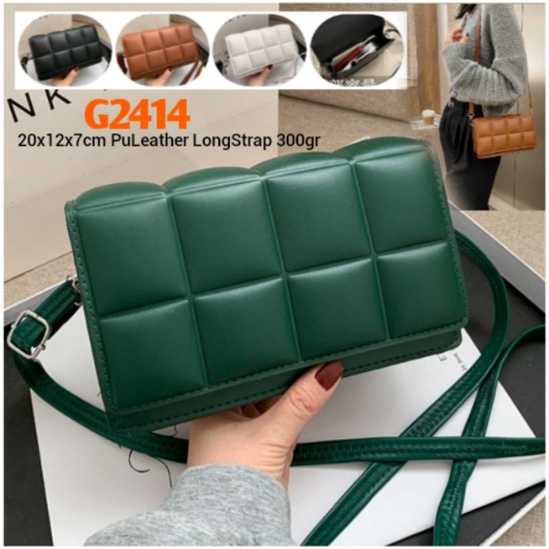 Gij. 1kg4 SLING FLAP SHOULDER BAG . G2414 . T1930 K1921 . K1931 . DENIM CHUNKY QUILTED THE CHAIN SLI