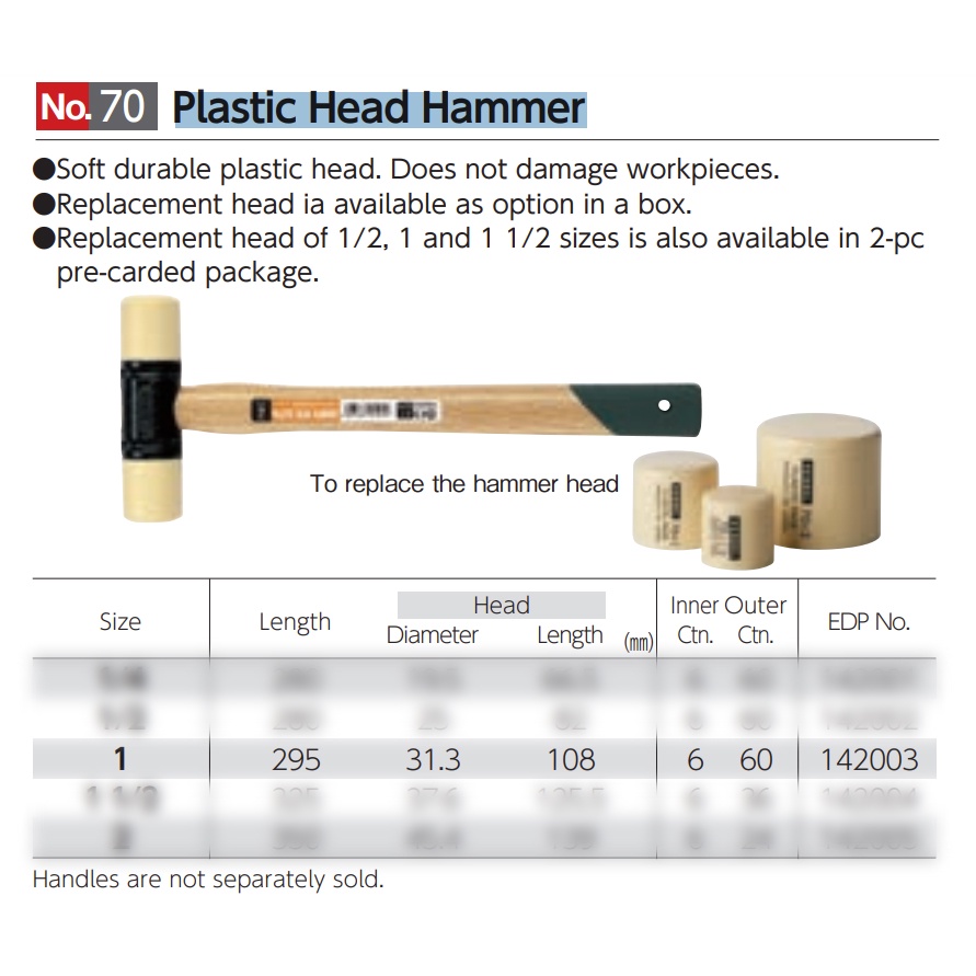 Vessel - Palu  Plastic Head Hammer No.70 Size 1