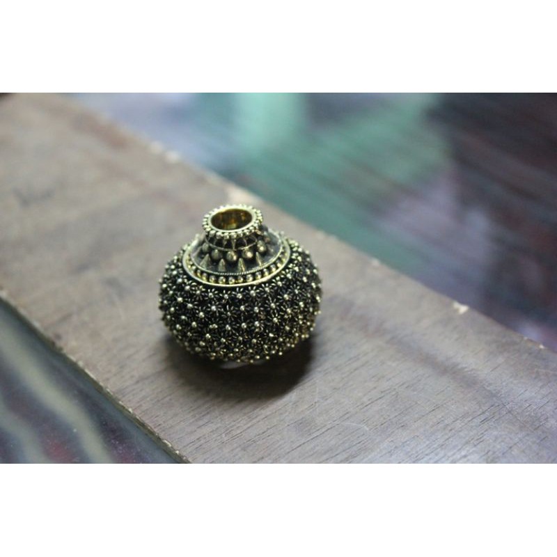 Mendak Selut Keris Antik Warna Emas Sangup Bahan Kuningan Asli Model Mrutu Sewu