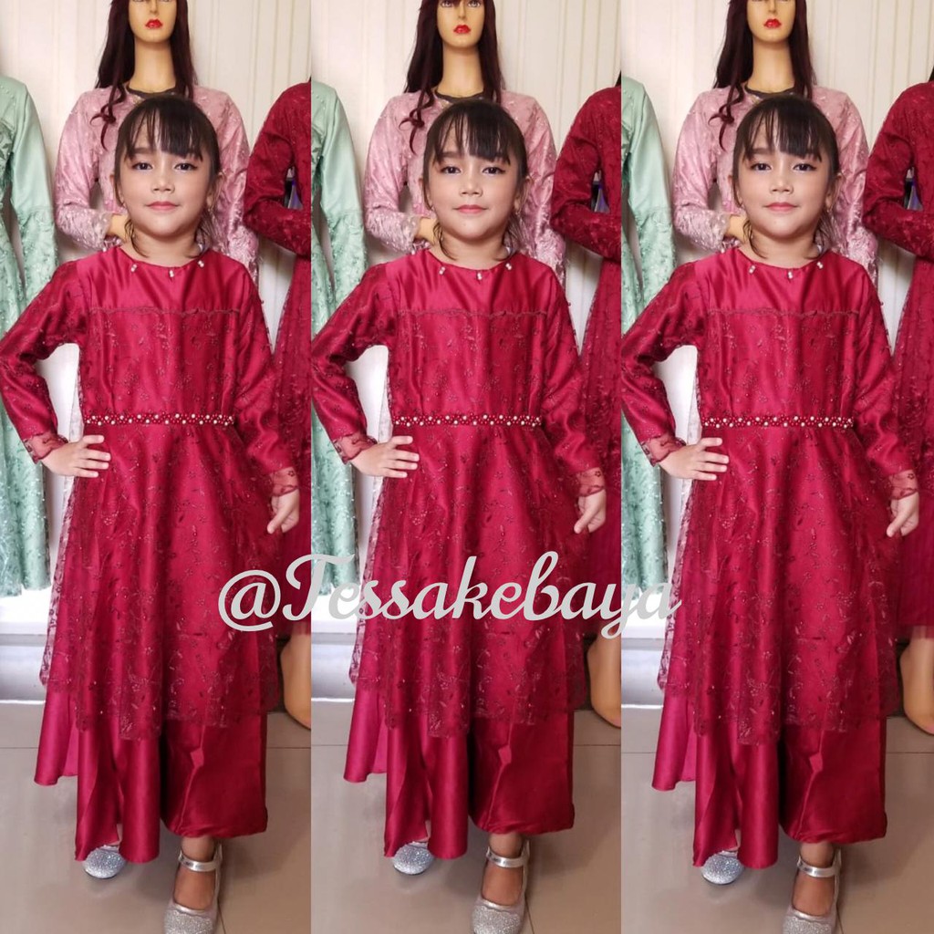 GAMIS ANAK TULLE MUTIARA BORDIR