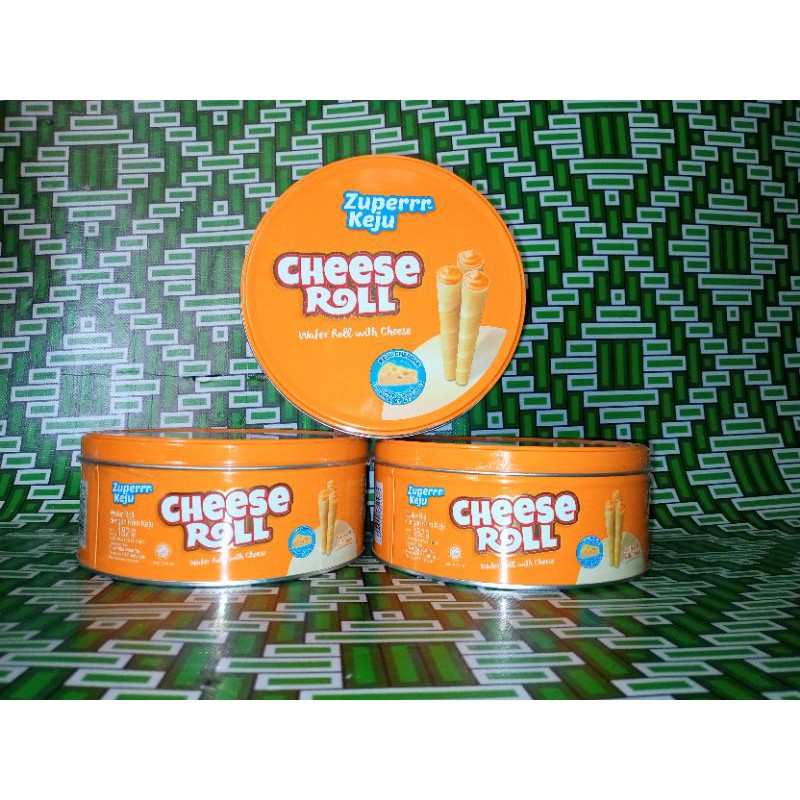 zuper keju cheese roll kaleng 182gr