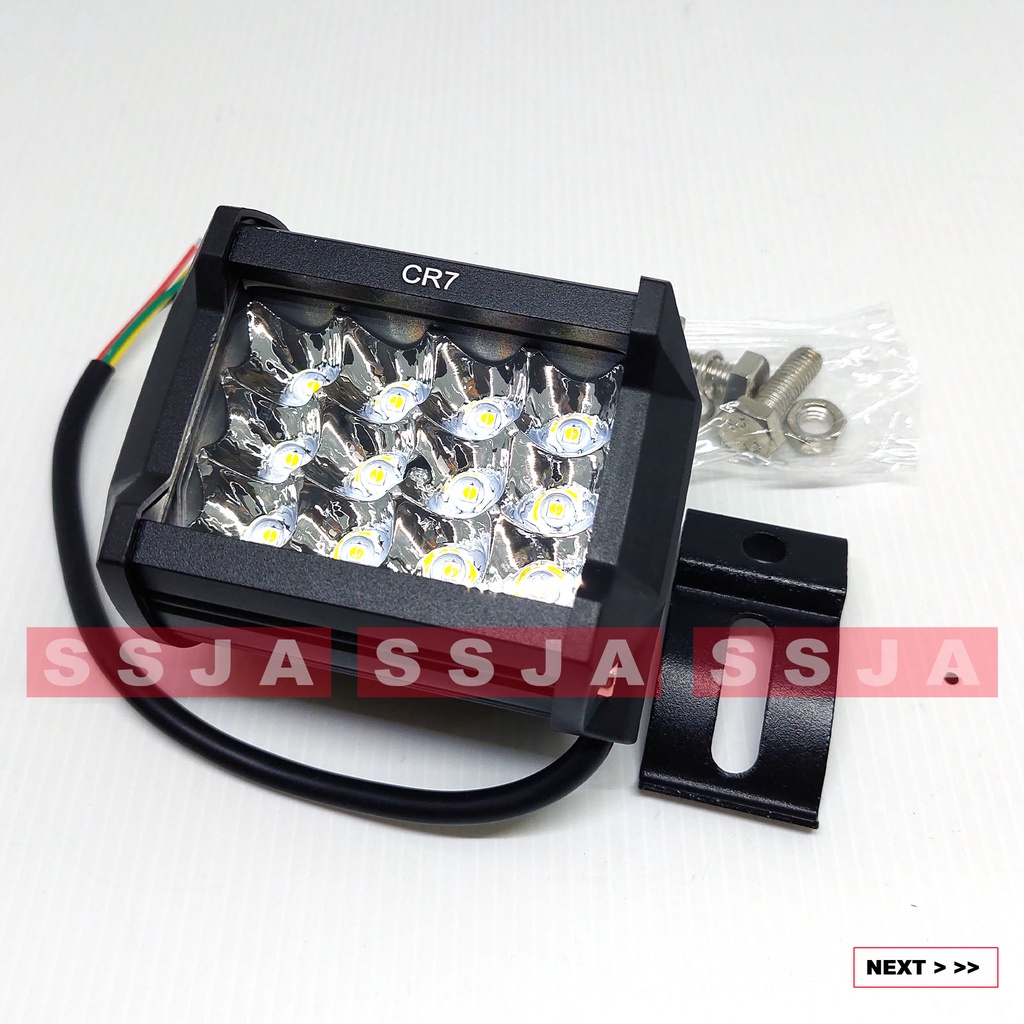 Lampu Tembak Sorot LED Cwl 12 mata 2warna (Putih-Kuning) 3 MODE DC 12 -48v 36watt