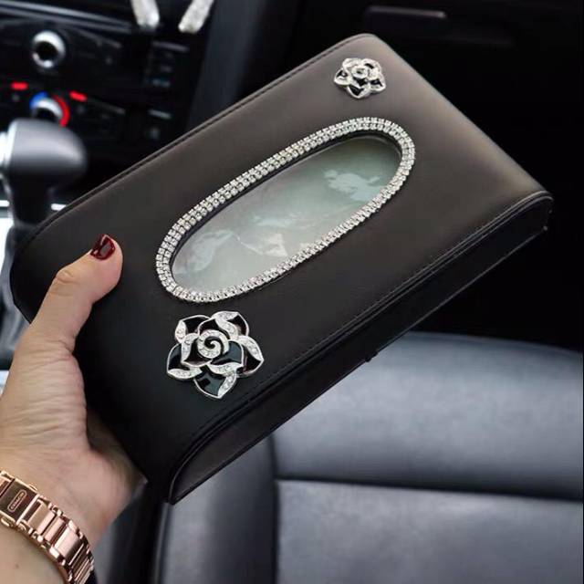 Kotak Tisu Tissue DAD BUNGA FLOWER Crystal Swarovski Full Bling Bling Premium Edition