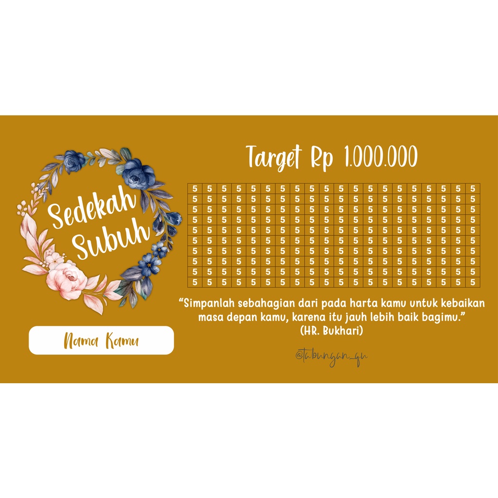 Stiker Celengan Subuh Get 1 juta pecahan 5k