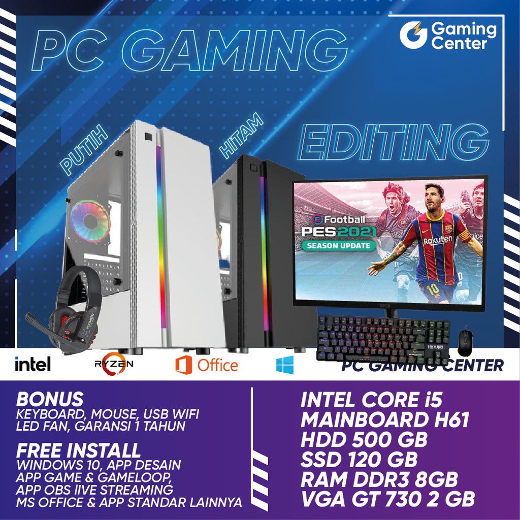 PC Gaming Murah Fullset i5 3470 KOMPUTER CPU VGA GT 730