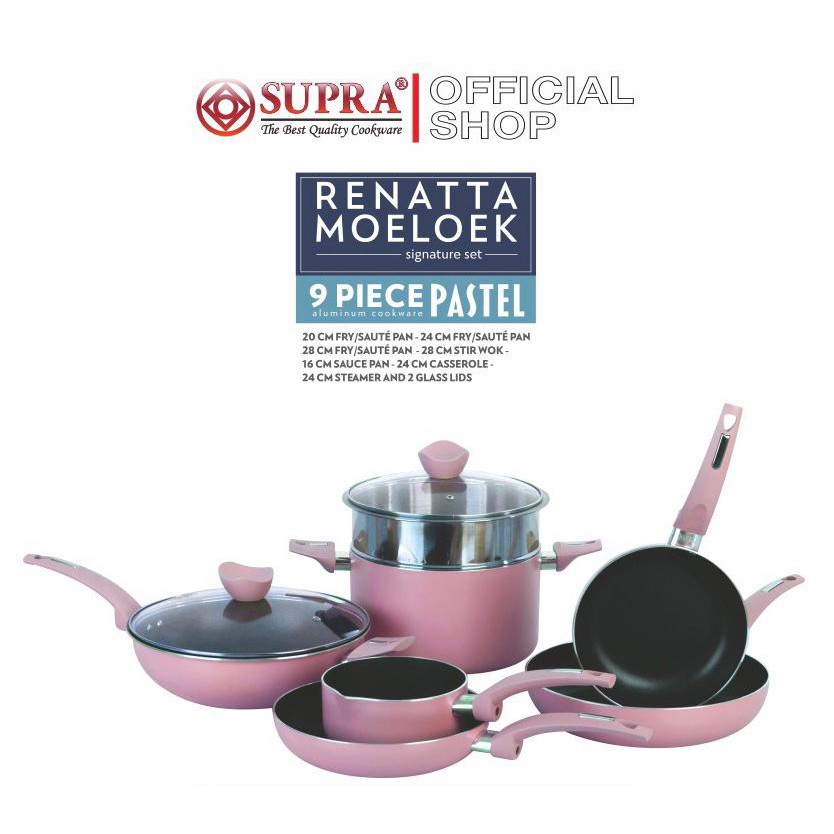 Supra cookware set 9 pcs Chef Renatta Moeloek set 9pcs cookware Pastel