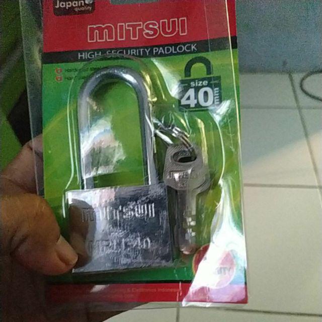 Mitsui Gembok Baja Size Panjang Mpll 40mm - Silver