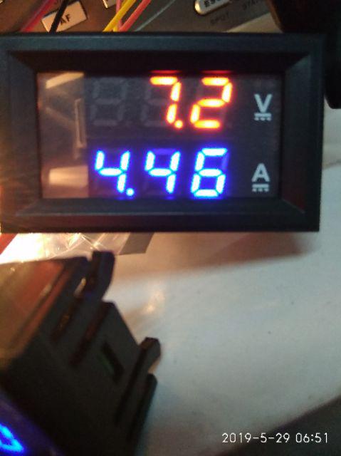 1pcs Dc 0-100v 10a Ammeter Voltmeter Digital/tampilan Ganda/detektor Tegangan 0.28 Merah Biru Led