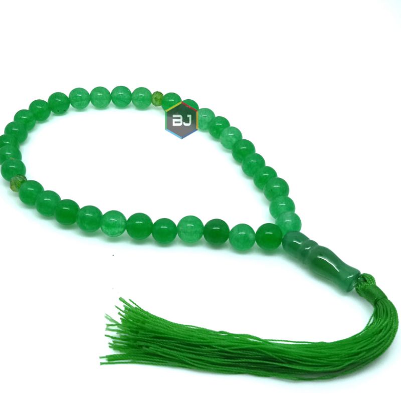 TASBIH BATU GIOK HIJAU 33BUTIR 8MM