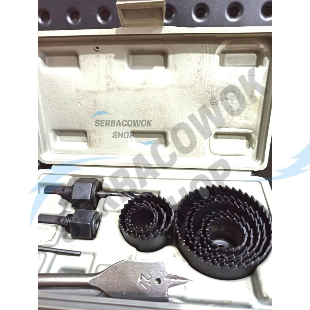 HoleSaw Kit Hole Saw Set 13 Pcs Mata Bor Pelubang Kayu PVC Termurah Berkualitas