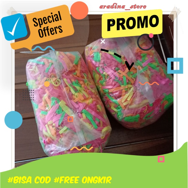 Grosir (SSC) Karet Rambut Jepang Hitam Polos Tebal Ikat Rambut Anak Bayi Wanita Kiloan Elastis Warna