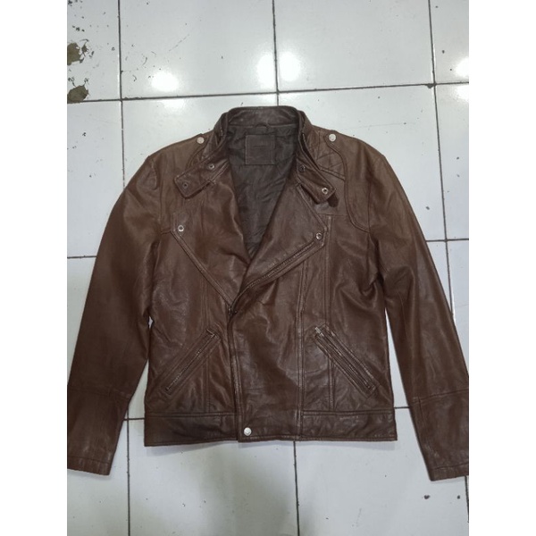 Jaket Kulit Ramones Biker Second Ori