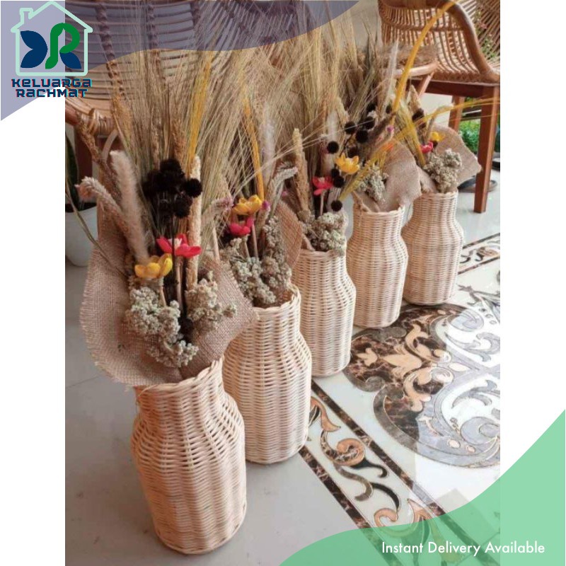 VAS/POT ANYAMAN ROTAN UNIK