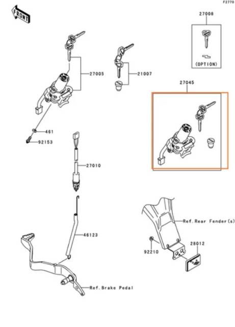 kunci kontak klx 150 L S G Bf original kawasaki / kunci kontak klx 150