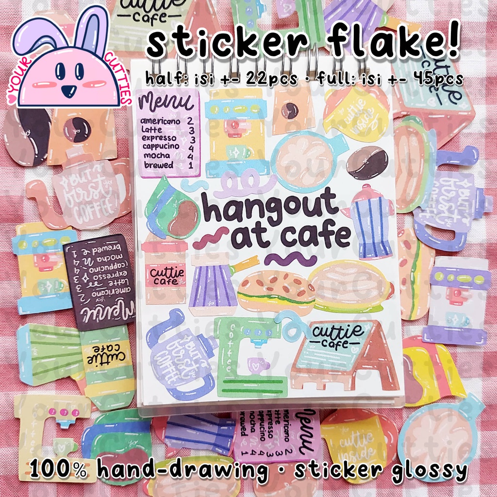 

[FLAKE] STIKER CAFE COFFEE KOPI DOODLE JURNAL BUJO PLANNER LUCU MURAH