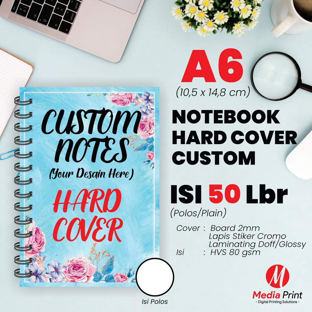 

Notebook Custom Hardcover Spiral A6 Polos / Block Note / Souvenir 50 lbr (100 Halaman)