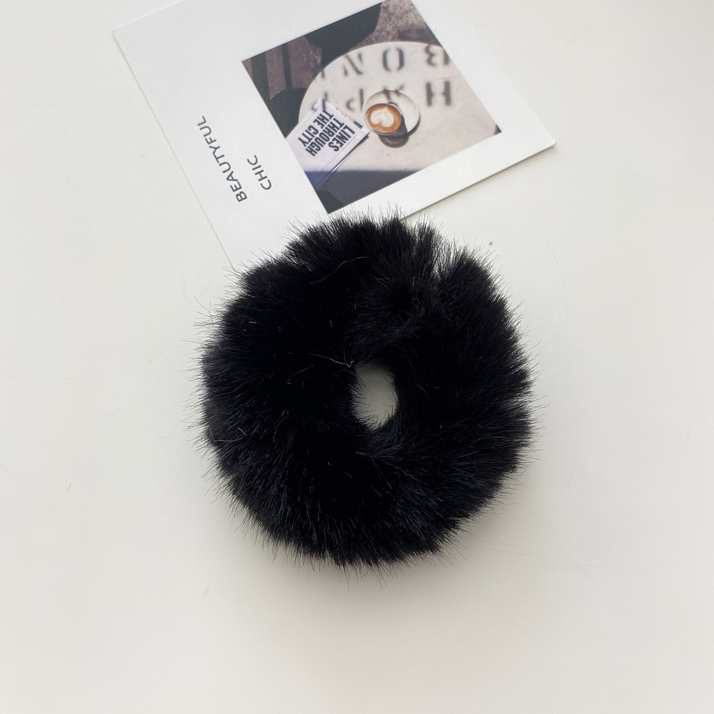 MURMURE.ID | IKAT RAMBUT BULU JUMBO LEMBUT KARET CEPOL WANITA RASFUR ALA KOREA HA065-JUMBO HITAM